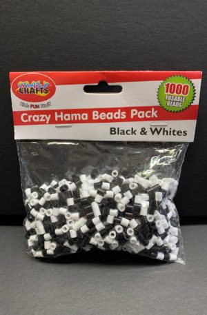 Black white hama beads