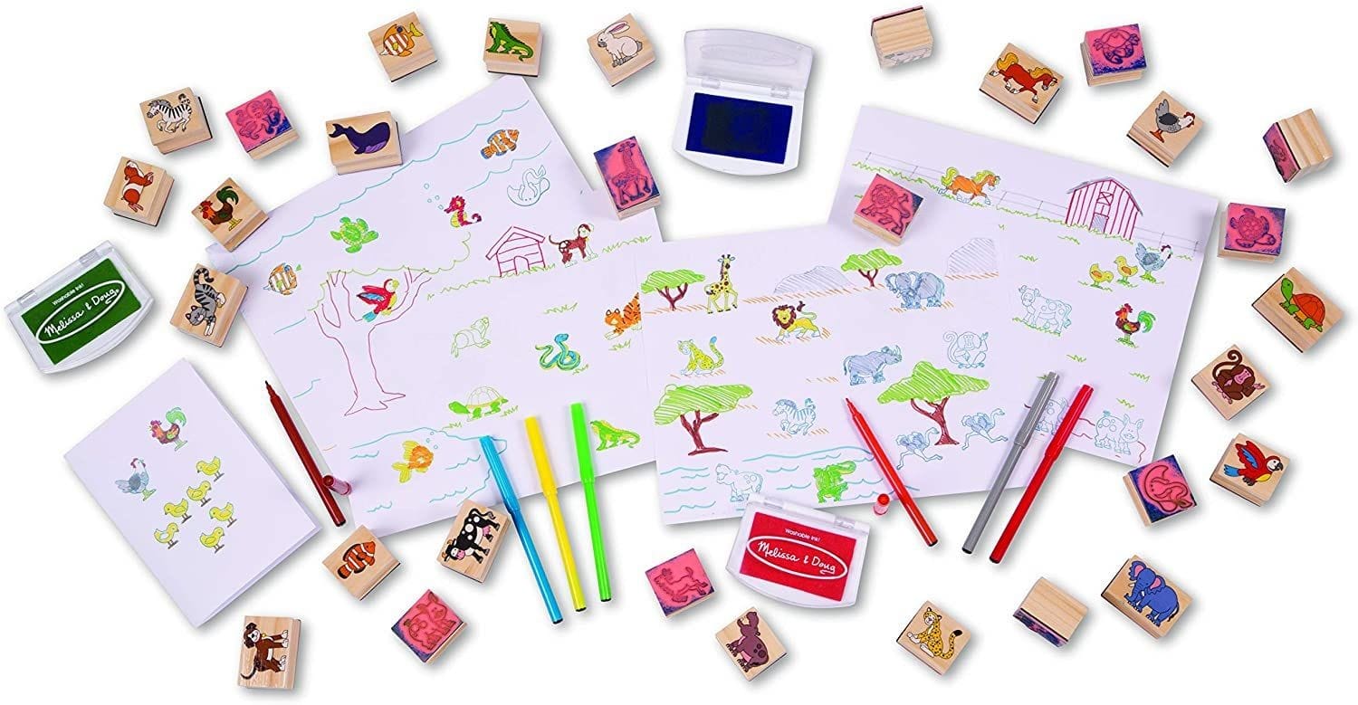 Jumbo Deluxe Wooden Stamp Set Animals Crafty Arts