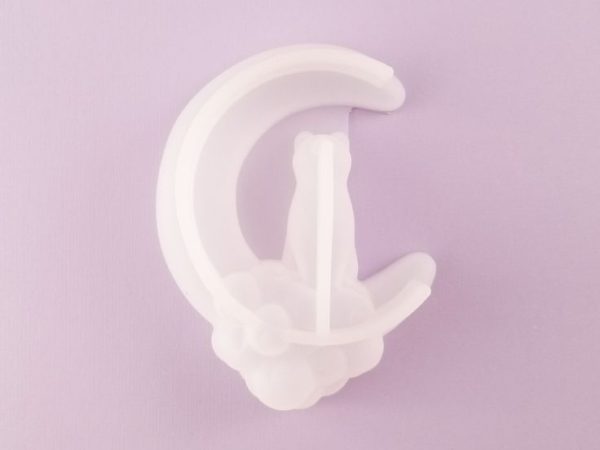 Moon and cat on cloud silicone mould