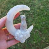 Moon and cat on cloud silicone mould