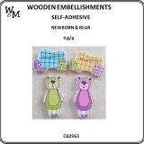 Newborn and bear wood embellishment