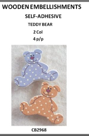 Teddy bear wood embellishment