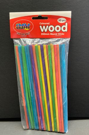 Coloured wooden sticks