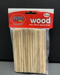 Natural Wooden Round Sticks (13,5cm) – Crazy Crafts