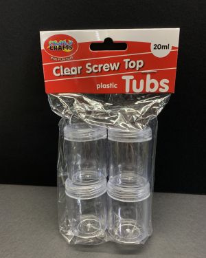 Clear Screw Top Plastic Tubs – 20ml