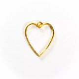 Open back gold heart pendant