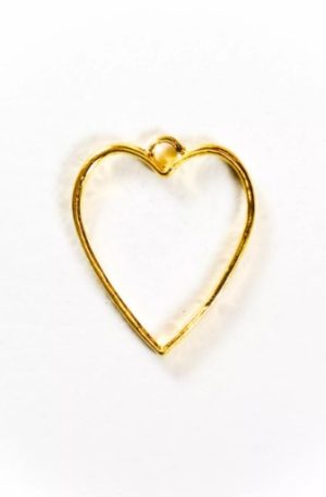 Open back gold heart pendant