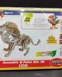 Wooden 3D Lion – Crazy Crafts