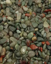 Glossy Tumbled Stones – Grey Bloodstone