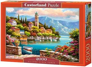 Village Clock Tower 2000 Piece Puzzle Box