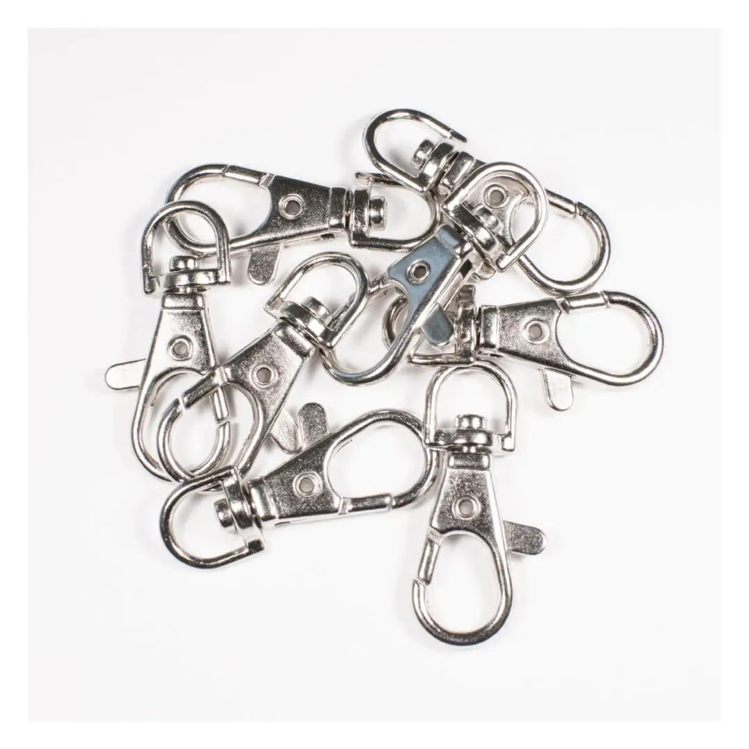 Lobster Clasp Keychain Bright Silver - 50pc