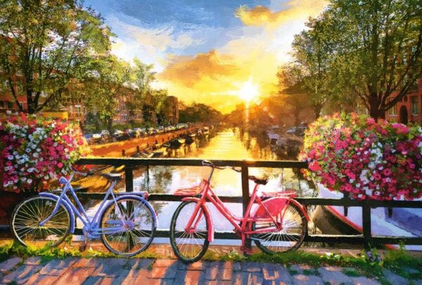 Amsterdam with Bicycles Puzzle Image