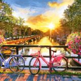 Amsterdam with Bicycles Puzzle Image