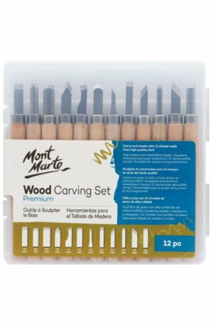 Mont Marte Wood Carving Set 12 Piece