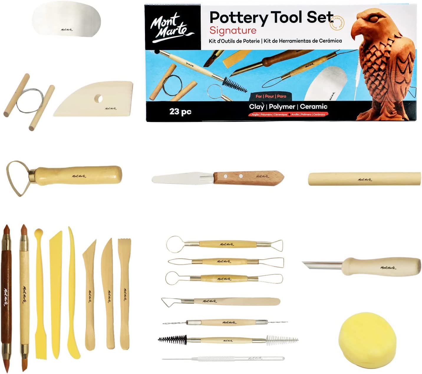 Pottery Tool Set - 23 Piece - Mont Marte - Crafty Arts