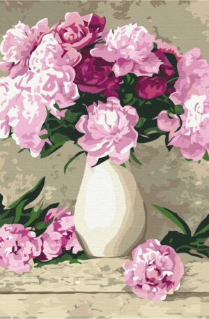 Delicate Peonies Paint by numbers image