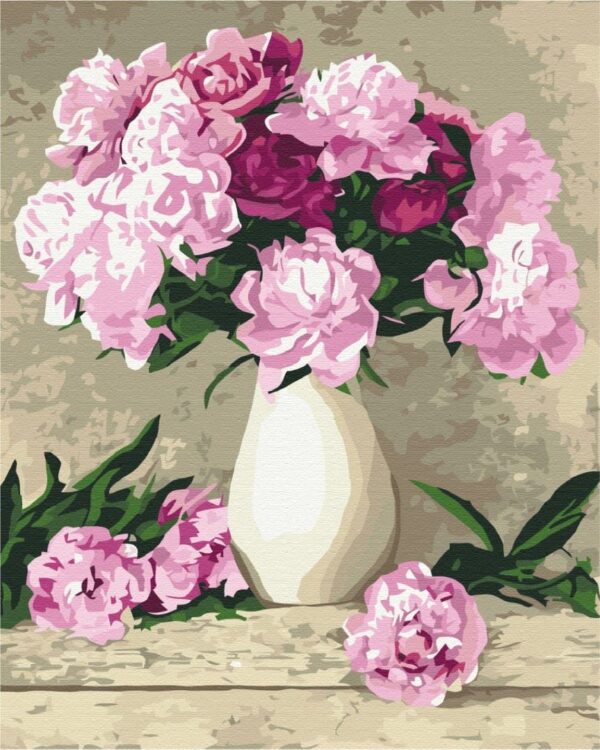 Delicate Peonies Paint by numbers image