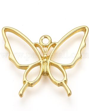 Bezel Pendant Butterfly Gold-  4 Piece