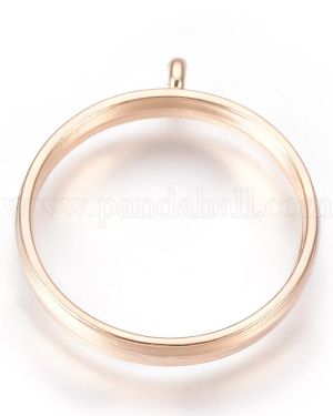 Bezel Pendant Ring Light Gold-  4 Piece