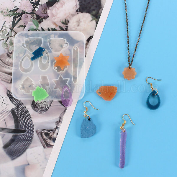 Cabachon and Pendant Mixed Shapes Silicone Mould Example