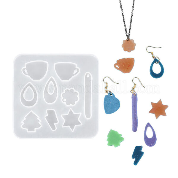 Cabachon and Pendant Mixed Shapes Silicone Mould Examples
