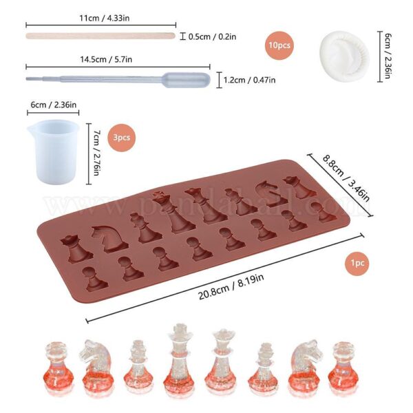 Chess Piece Set silicone mould Dimensions