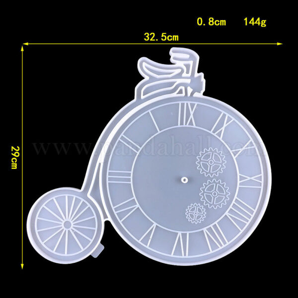 Clock Face Penny Fathering Silicone Mould by Pandahall