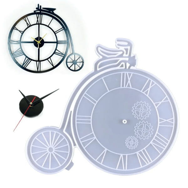 Clock face penny fathering silicone mould with accessories