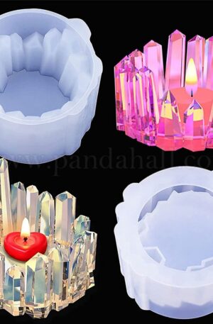 Crystal Cluster Candle Holder Silicone Molds Example 2