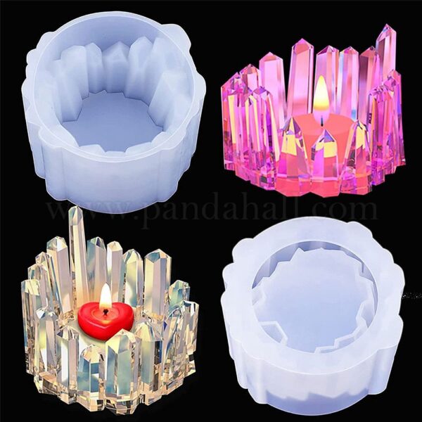 Crystal Cluster Candle Holder Silicone Molds Example 2
