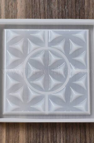 Cup may flower square coaster mould by Pandahall