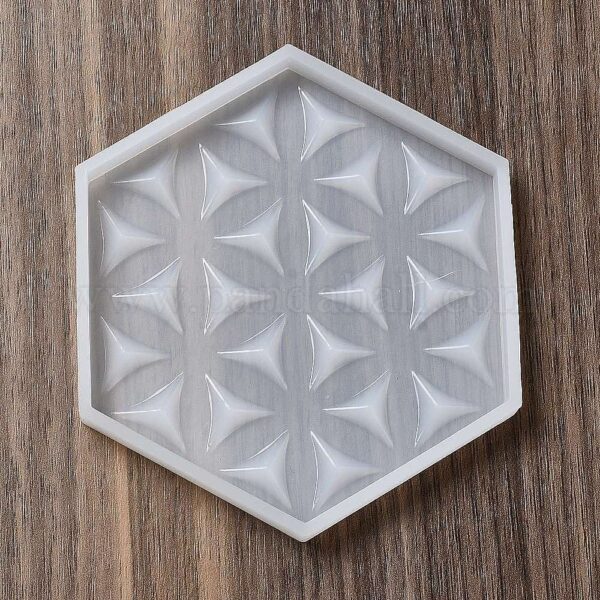 Cup mat flower coaster silicone mould by Pandahall