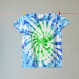 Groovy blues tie dye t-shirt example