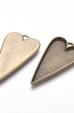 Heart Pendant 281 Bronze Back and Front