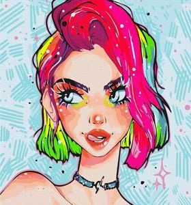 Lady Grunge Paint by Numbers image