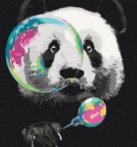 Panda with Bubble Paint by numbers image