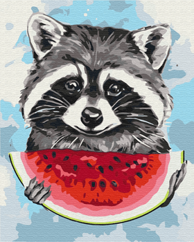 Summer Racoon Paint By Numbers Image