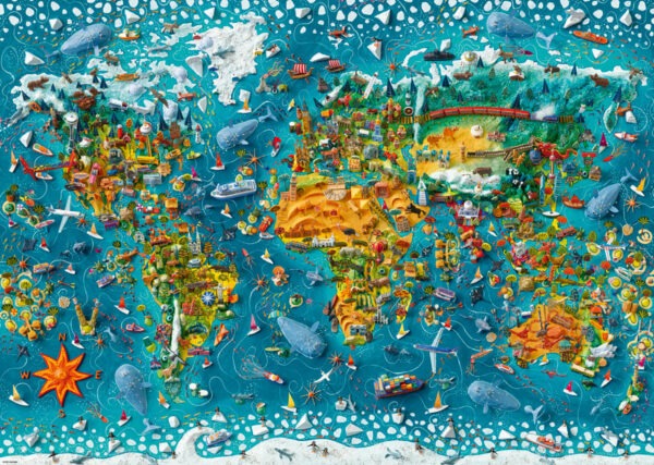 Miniature World cartoon 2000pce puzzle by heye