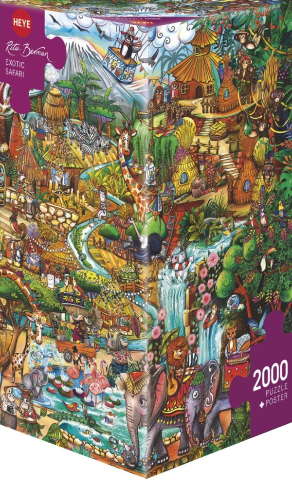 Exotic Safari 2000pce triangular boxed puzzle by Heye