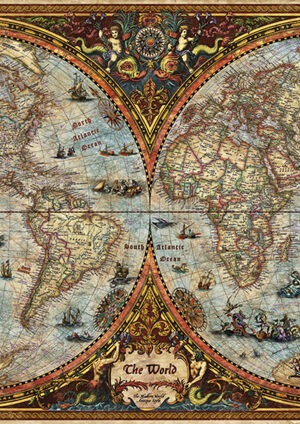 Puzzle 6000pce Hemisphere Map by Heye