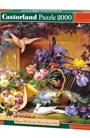 Elegant still life with flowers 2000 piece puzzle