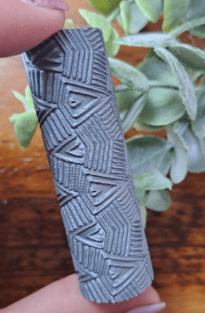 Polymer clay textured roller Triangular lines