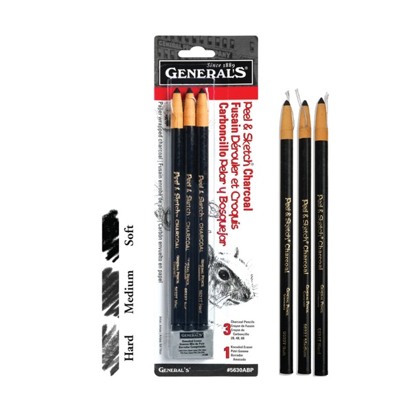 Generals Peel & Sketch Charcoal Pencils