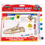 Wooden 3D Fishing Boat