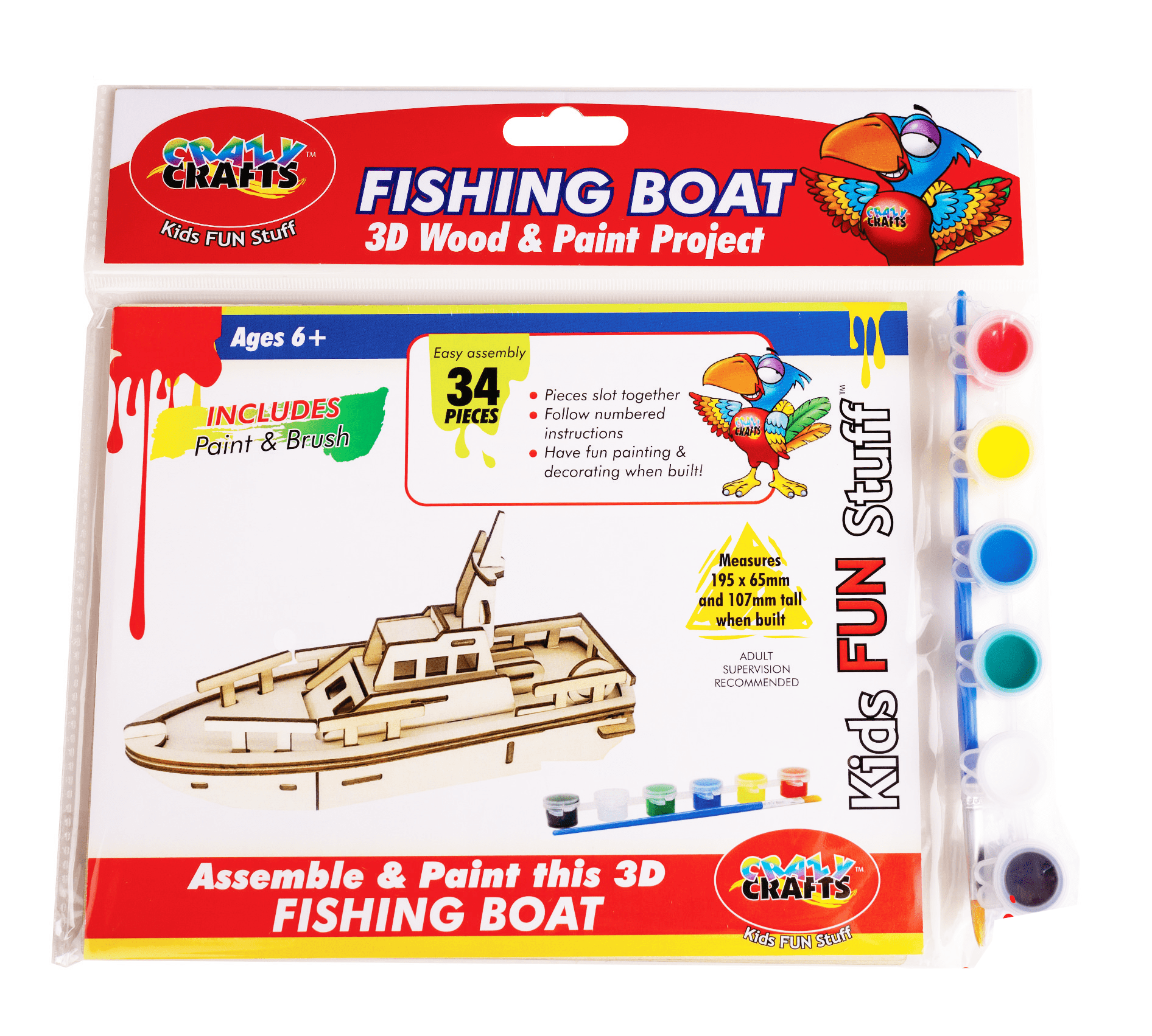 Wooden 3D Fishing Boat - Crazy Crafts - Crafty Arts