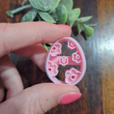 Ploymer Clay Cutter Lined Flower Egg EC240B