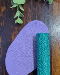 Polymer Clay Texture Roller Daisy Leafy Pattern R061