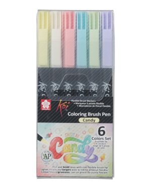 Colouring Brush Set – Candy (6 Pens) – Koi