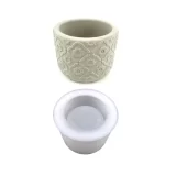 Flower Pattern Pot Planter Silicone Mould #542