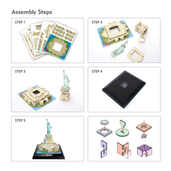 Statue Of Liberty USA 3D Puzzle Assembly Steps